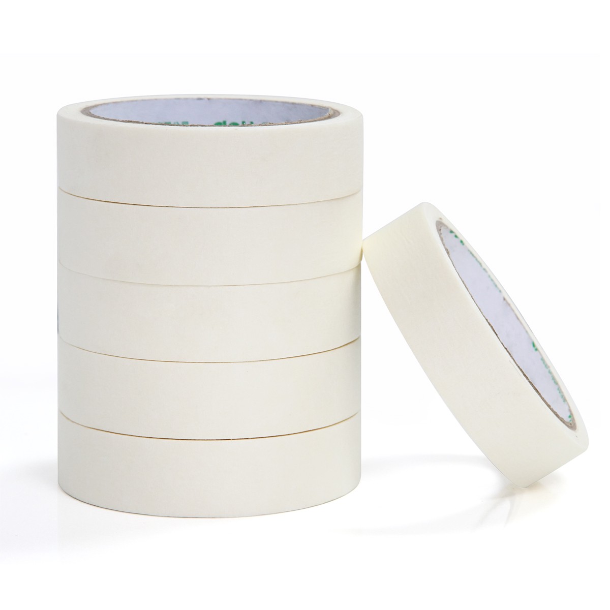 得力(deli) 30670 美紋紙膠帶/裝修遮蔽帶/無痕紙/貼膜 24mm*20y*145um(18.3m/卷) 6卷袋裝