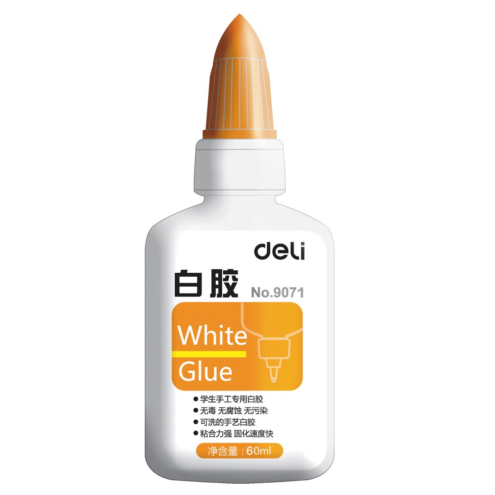 得力（deli） 9071 學(xué)生手工白膠 強力液體膠水 60ml 顏色隨機 單支