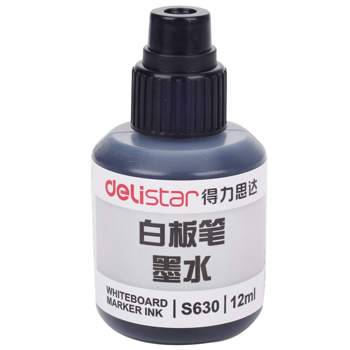 得力(deli) S630  12ml可加墨白板筆墨水 黑色