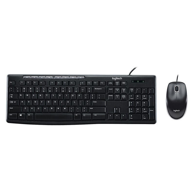 羅技（Logitech）MK200 多媒體鍵鼠套裝 鼠標(biāo)鍵盤套裝 有線鼠標(biāo)鍵盤 辦公鍵鼠 全尺寸