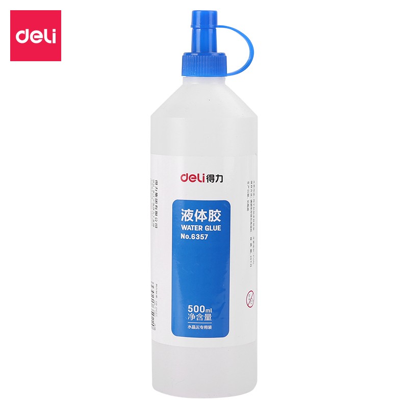 得力(deli) 6357 500ml水晶泥專用液體膠水 高粘度可水洗 透明無色大容量 單只裝