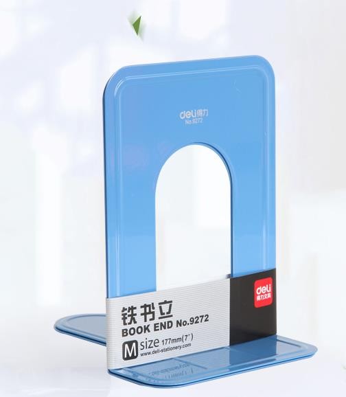 得力(deli)6英寸(高15cm)金屬鐵書立架