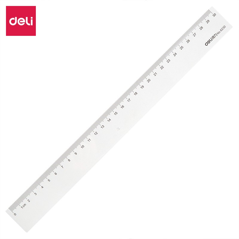得力(deli) 6230 辦公通用直尺 測量繪圖尺子 30cm（只）
