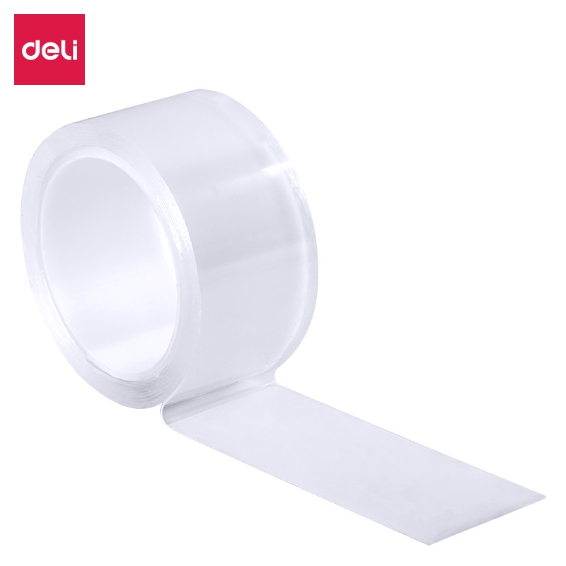 得力（deli）33602 雙面透明膠帶（5cm*3m*1mm)(透明) 單位：卷