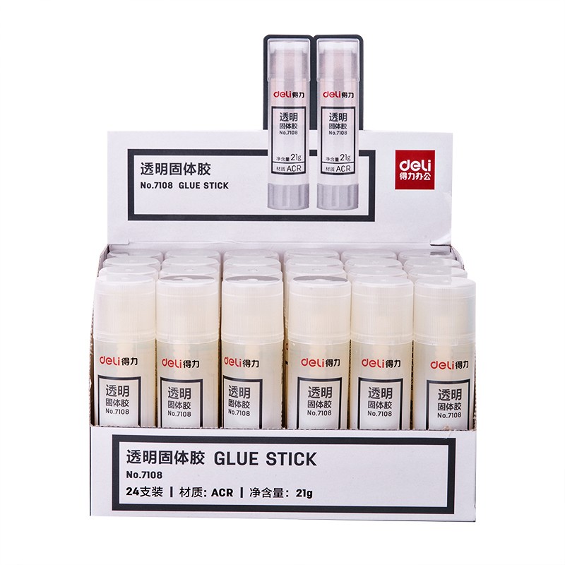 得力（deli）7108 21g高粘度手工固體膠/固體膠棒24支