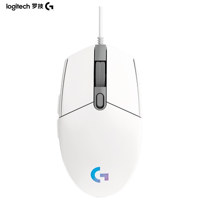 羅技（Logitech）G102 游戲鼠標(biāo) 白色 RGB鼠標(biāo) 吃雞鼠標(biāo) 絕地求生 輕量化設(shè)計(jì)