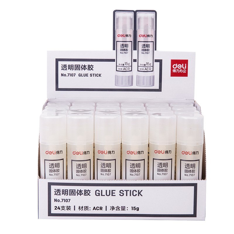 得力（deli）7107 15g高粘度手工固體膠/固體膠棒24支
