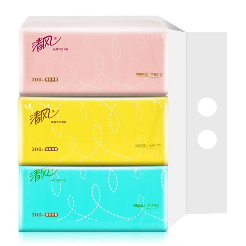 清風(fēng) BR38AC 188*136mm*2層*200抽/包 3包/提 面巾紙(單位：提)