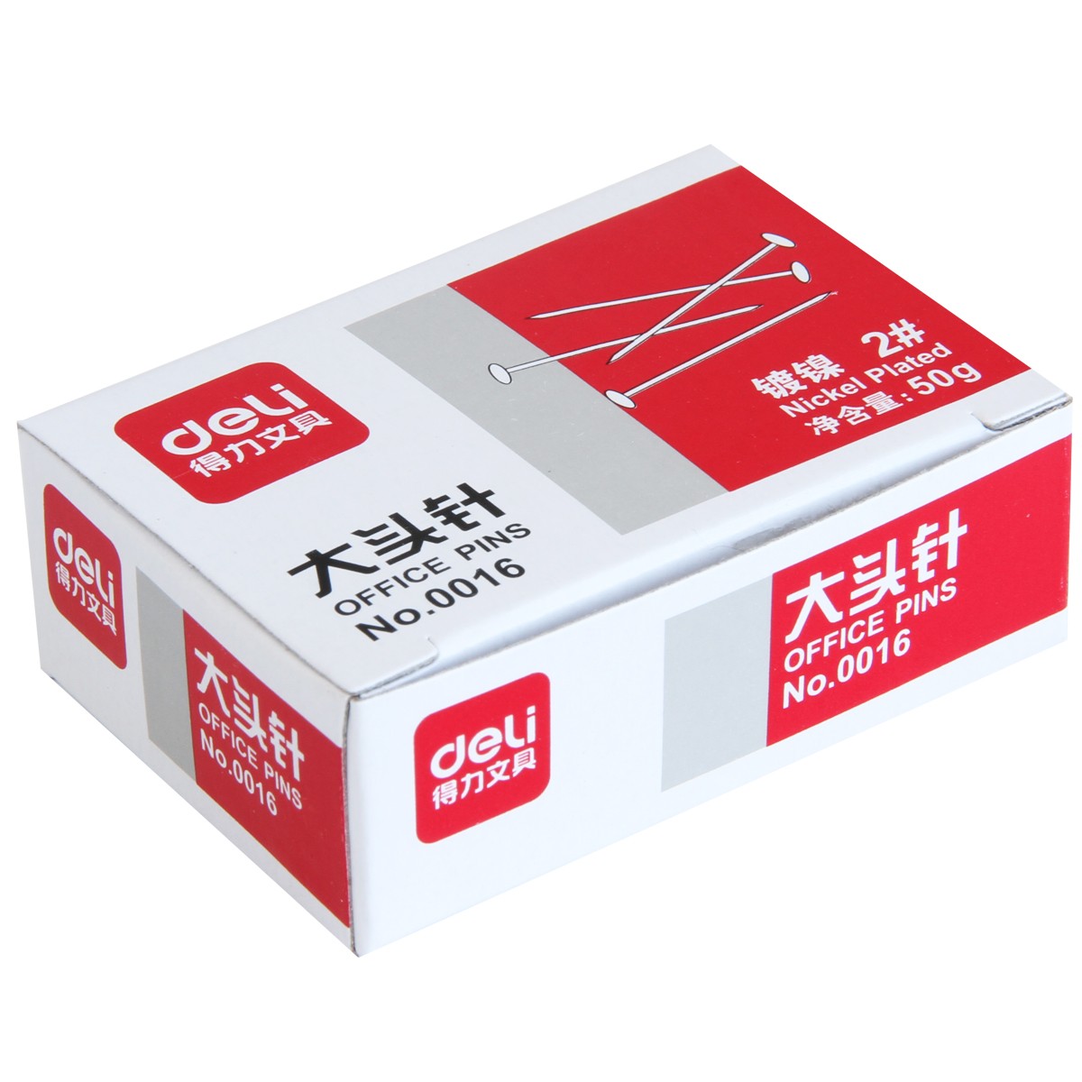 得力（deli）0016 大頭針直別針 24mm 單盒