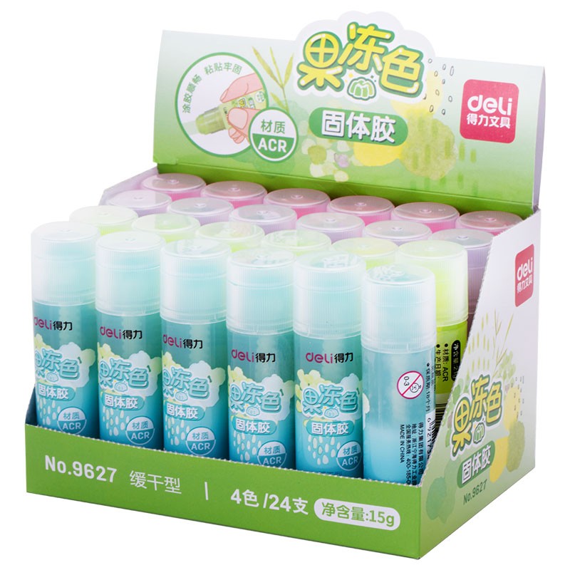 得力（deli） ACR材質(zhì)果凍色固體膠棒 15g/支