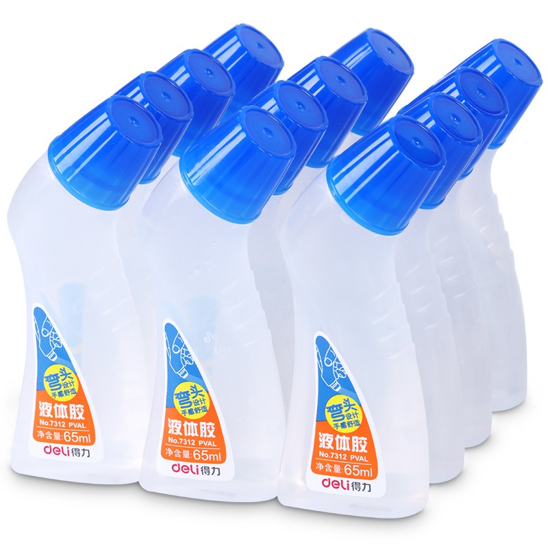 得力(deli) 7312 高粘度彎頭液體膠水 65ml 12只裝