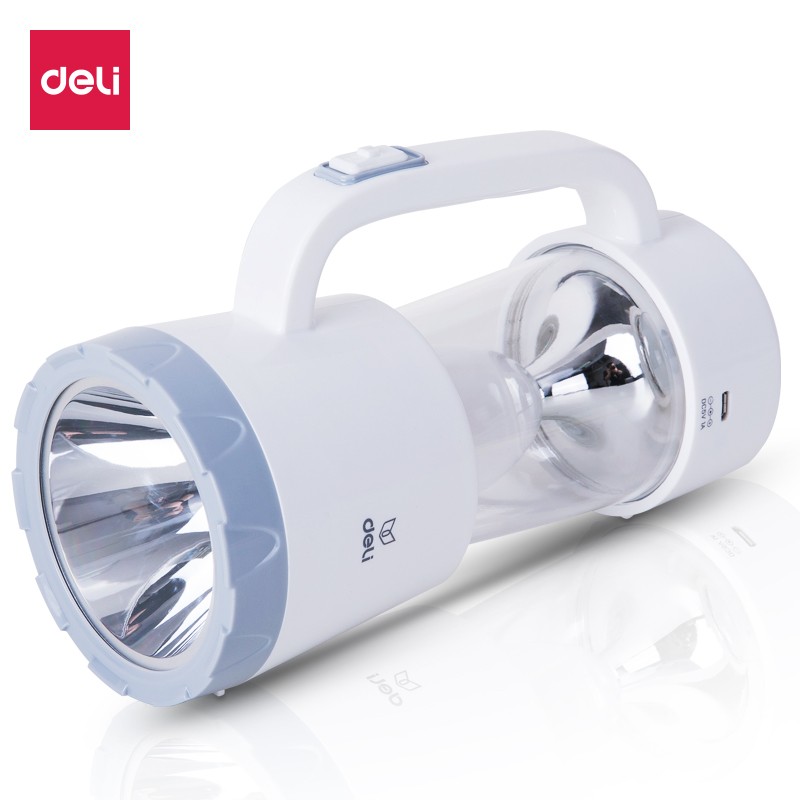 得力（deli） 18950 戶外照明燈 強(qiáng)光手電筒 LED充電手提燈 白色