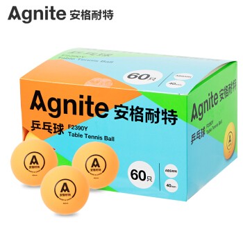 安格耐特F2390Y乒乓球(黃色)(60個/桶)