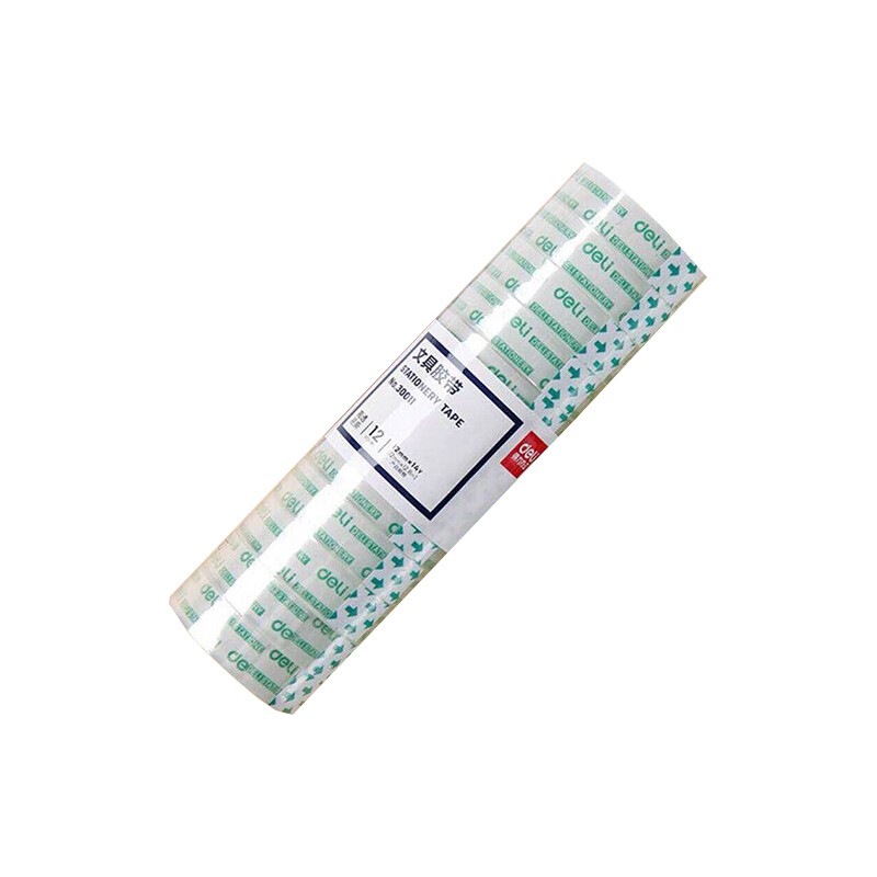 得力（deli） 30011 透明膠帶文具膠帶 透明膠 玻璃膠14y小膠帶(12卷/1筒裝)12mm*12.79米