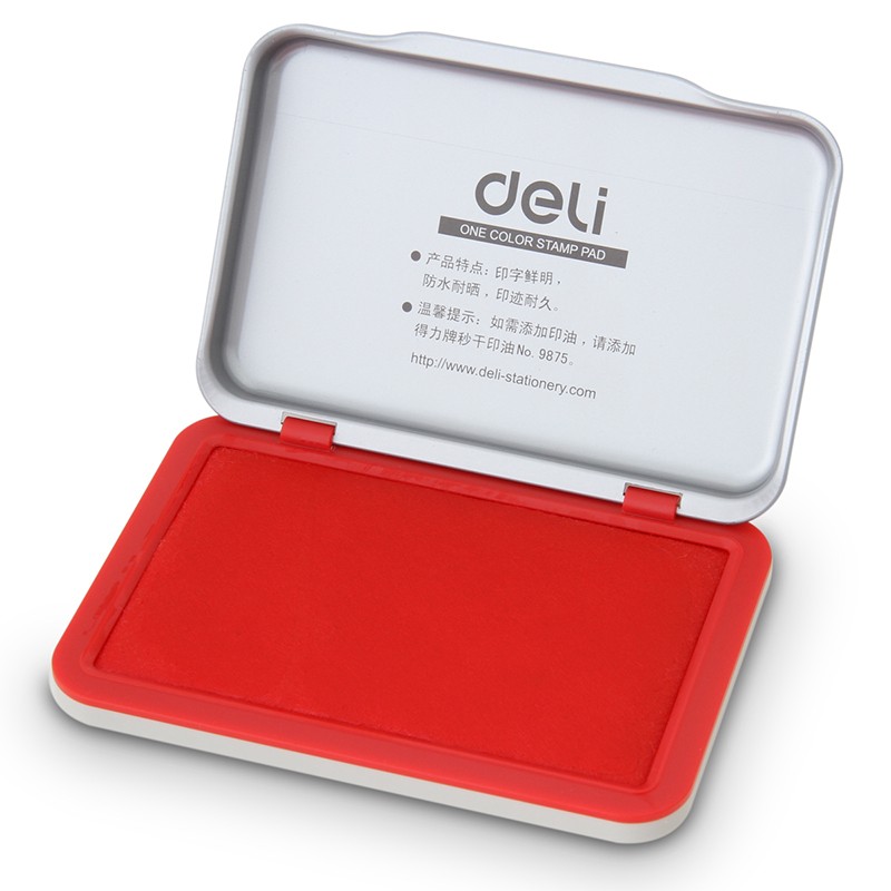 得力（deli） 印臺 快干印泥大號透明塑料印臺
