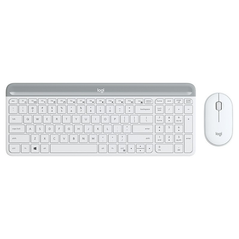 羅技（Logitech）MK470 鍵鼠套裝 無線鍵鼠套裝 全尺寸超薄 無線2.4G接收器 白色