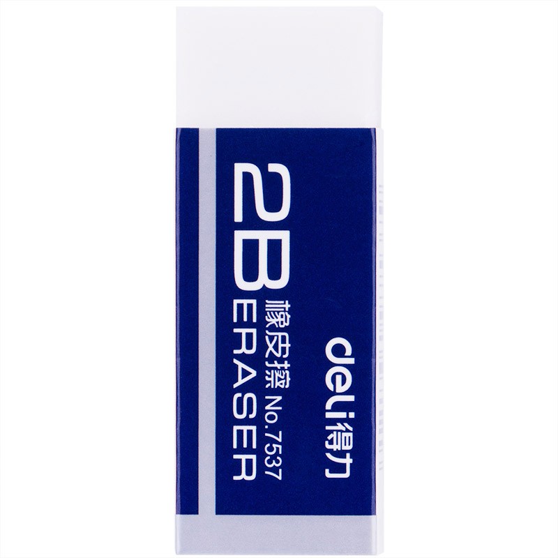 得力（deli）7537 學(xué)生考試?yán)L畫2B橡皮擦 白色 單位：塊