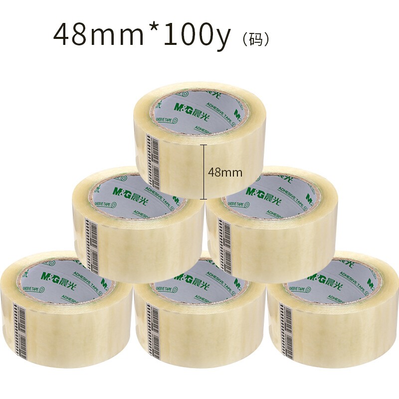 晨光（M&G）AJD95784 普惠普透不易斷裂封箱膠帶打包膠帶 48mm*100y 6卷/筒
