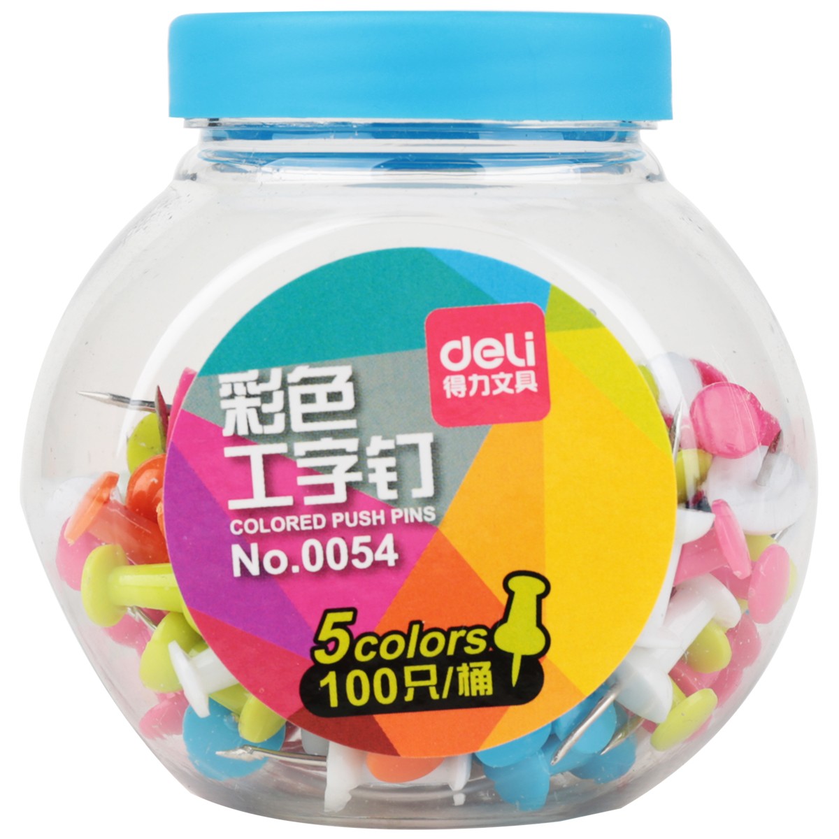 得力 0054 彩色工字釘 100只/桶 （單位：桶） 彩色