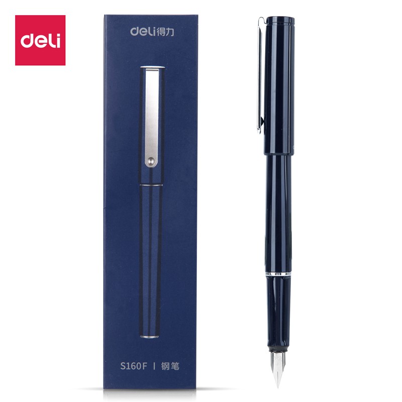 得力（deli）S160F 鋼筆(藏青) 時(shí)尚鋼筆/墨水筆/簽字筆 0.38mm/0.5mm 辦公學(xué)生文具