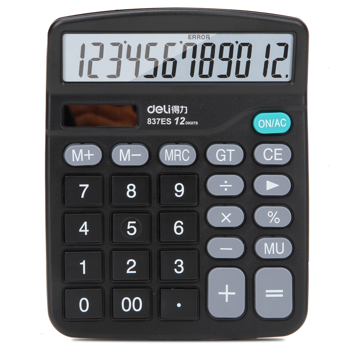 得力(deli)837ES 雙電源桌面通用辦公計(jì)算器 12位大屏幕桌面計(jì)算機(jī)