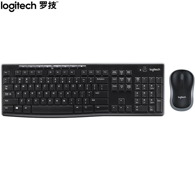 羅技（Logitech）MK270 無線鍵鼠套裝 辦公鍵鼠套裝 全尺寸帶無線2.4G接收器