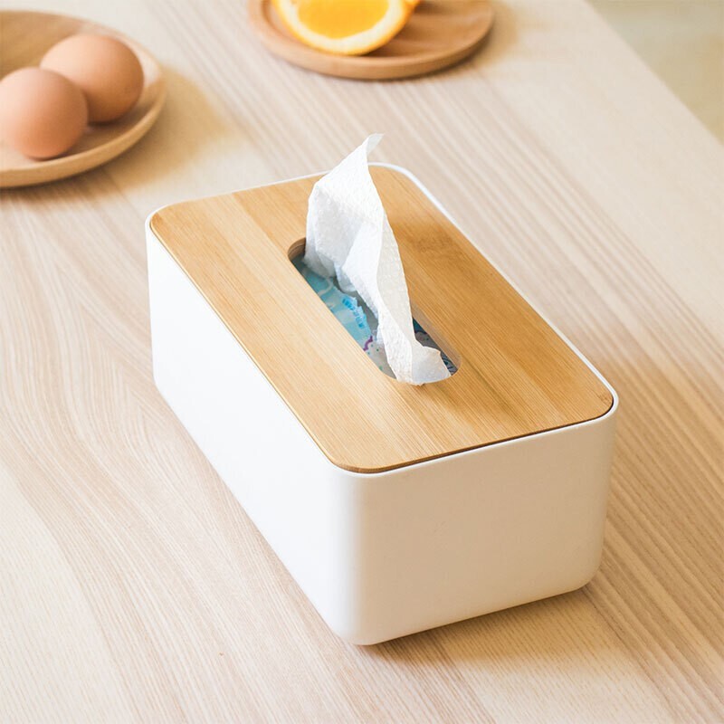 侑家良品 歐式多用紙巾盒客廳抽紙盒 家用餐巾紙收納盒 加高加長(zhǎng)款 大號(hào) 精磨全竹蓋