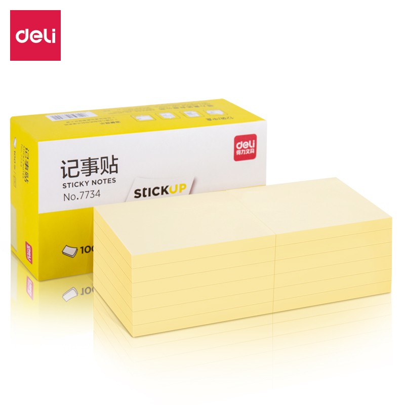 得力（deli）7734 百事貼(淡黃)76*101mm 單包